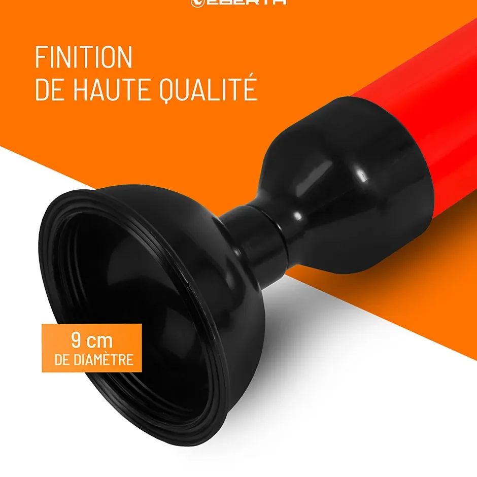 Pompe de nettoyage de tuyaux pour un nettoyage efficace des lavabos, douches et baignoires, diamètre de l'embout 90 mm^Eberth