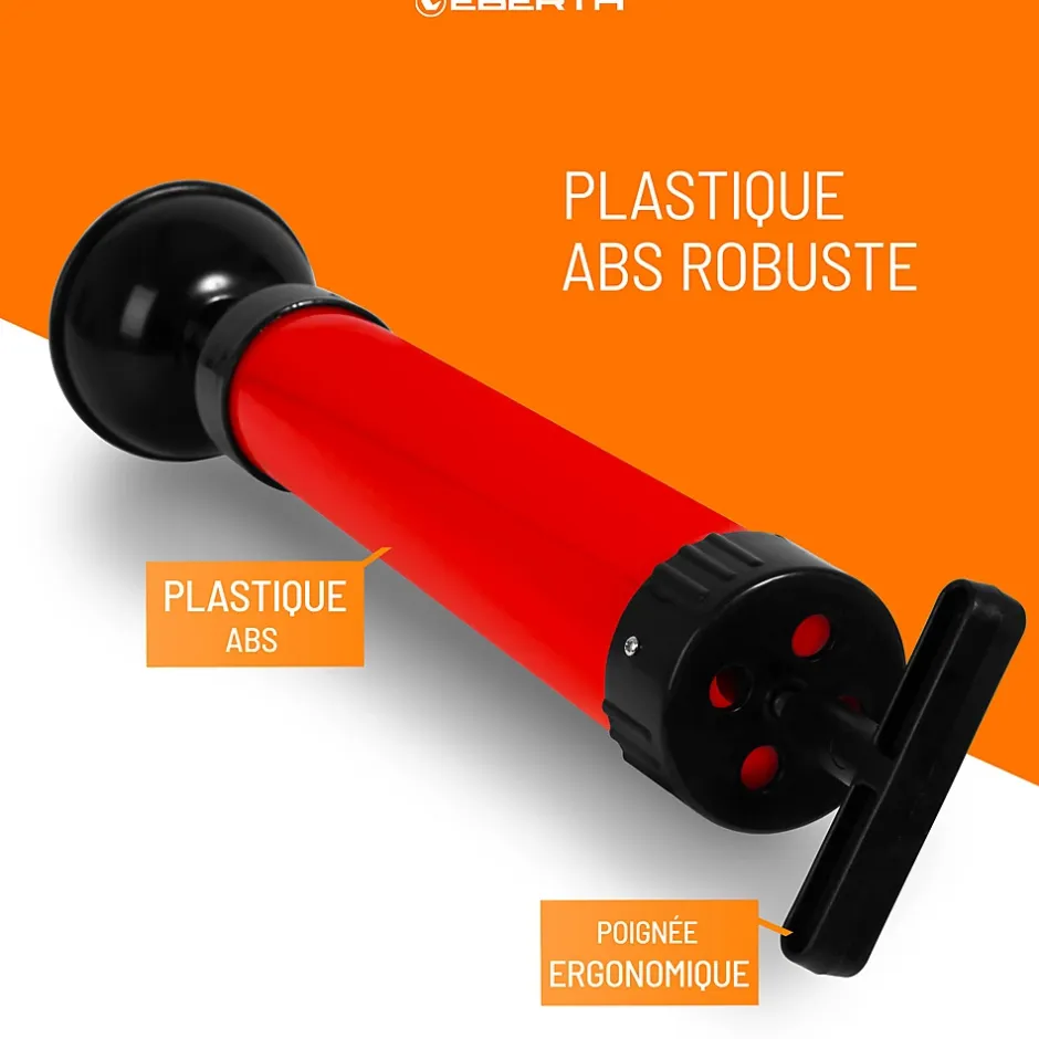 Pompe de nettoyage de tuyaux pour un nettoyage efficace des lavabos, douches et baignoires, diamètre de l'embout 90 mm^Eberth
