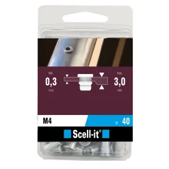 Ecrou aveugle M4 tête plate, 40 pièces-Scell-It Discount