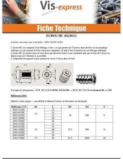 Ecrou Clé de 8 HC8 M8 14X15 Acier zingué - 1 pièce^Vis Express Sale