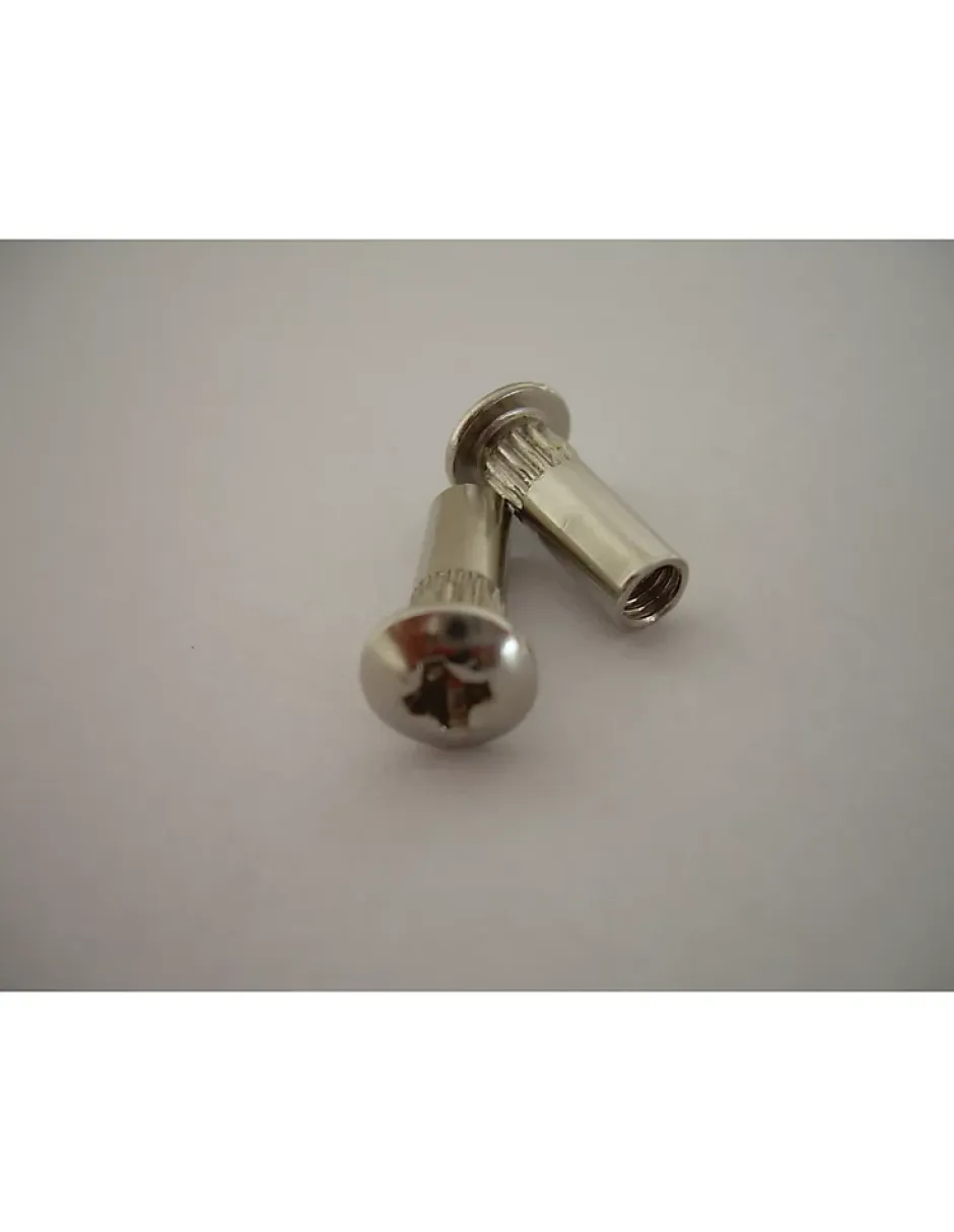 Ecrou Relieur Tête Poelier Pozi M4X9 5X15 Acier nickelé - 1000 pièces-Vis Express New