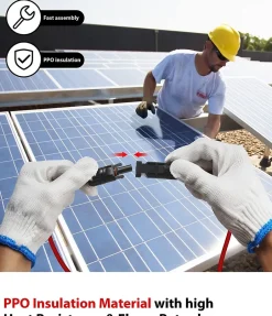 Elfcam - 2 Câbles Solaires 4mm² 1m, Connecteurs M/F, 12AWG, DC1500V, IP68, Anti-UV, Certifié TUV^Elfcam-shop Outlet