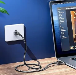 Elfcam - Câble Ethernet RJ45 Cat 7 SFTP 10m (Rond Noir), 10Gbps, 600MHz, Cuivre, Anti-Interférences^Elfcam-shop Online