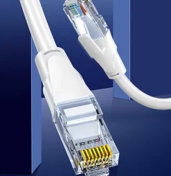 Elfcam - Câble Ethernet RJ45 Cat 7 SFTP 20m (Rond Blanc), 10Gbps, 600MHz, Cuivre, Anti-Interférences-Elfcam-shop Online