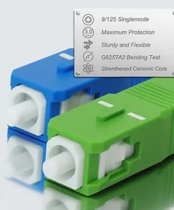 Elfcam - Câble Fibre Optique SC-APC à SC-UPC - 2m (Blanc), Jarretière Optique 9/125um, Compatible Freebox, Livebox^Elfcam-shop Outlet