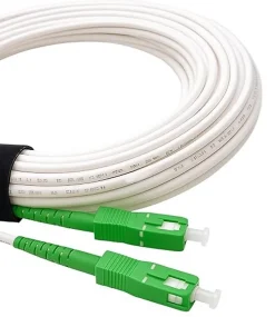 Elfcam - Câble Fibre Optique SC-APC à SC-APC - 10m (Blanc), Jarretière Renforcée 9/125um, Blindé, Compatible Livebox-Elfcam-shop Best