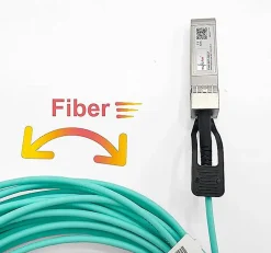 Elfcam - Câble Optique Actif SFP+ à SFP+ - 40m, AOC 10 Gbit/s OM3, Ultra Performant, Réseau Professionnels, PC-Elfcam-shop New