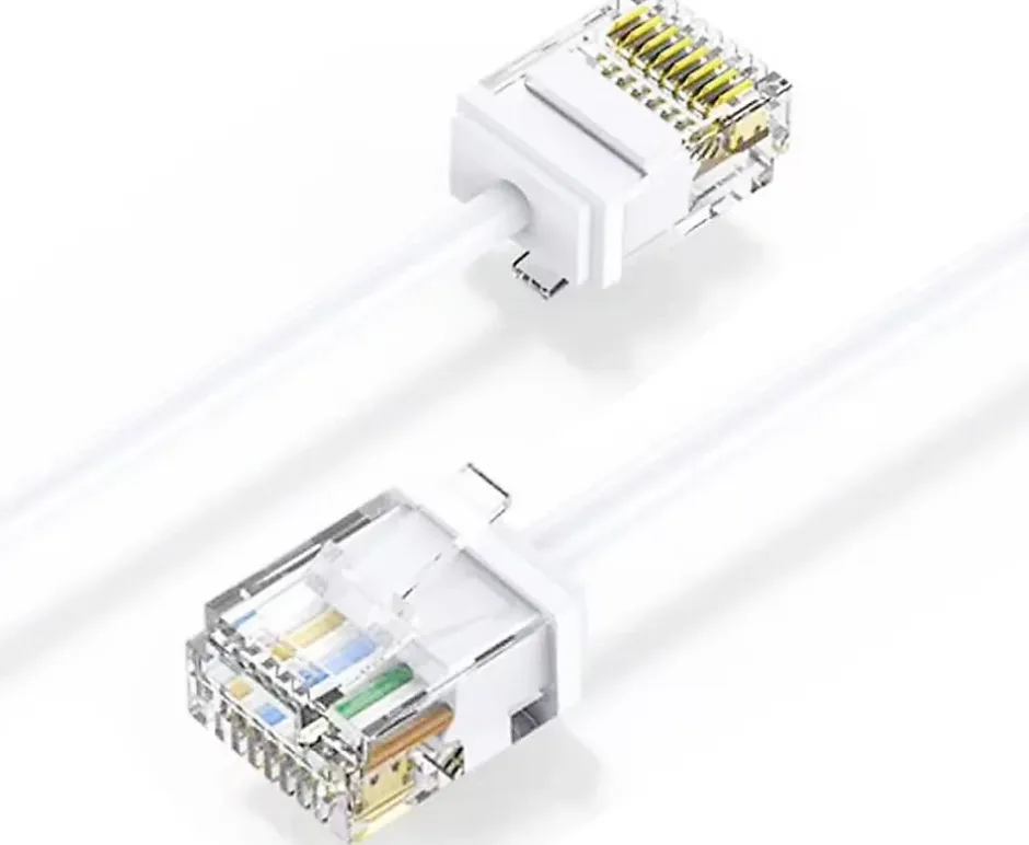 Elfcam - Câble RJ45 Cat 6 Slim 3m (Blanc) - 32AWG Ultra Fin, Réseau LAN/WAN, Haut Débit, Idéal PC, Box, Routeur^Elfcam-shop Sale