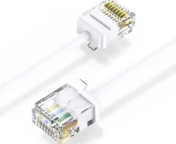 Elfcam - Câble RJ45 Cat 6 Slim 3m (Blanc) - 32AWG Ultra Fin, Réseau LAN/WAN, Haut Débit, Idéal PC, Box, Routeur^Elfcam-shop Sale