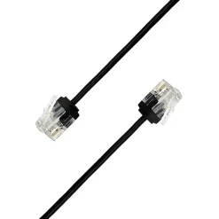 Elfcam - Câble RJ45 Cat 6 Slim 1m (Noir) - 32AWG Ultra Fin, Réseau LAN/WAN, Haut Débit, Idéal PC, Box, Routeur-Elfcam-shop Clearance