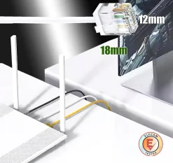 Elfcam - Câble RJ45 Cat 6 Slim 0.25m (Blanc) - 32AWG Ultra Fin, Réseau LAN/WAN, Haut Débit, Idéal PC, Box, Routeur-Elfcam-shop