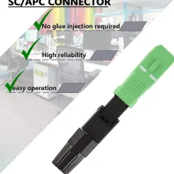 Elfcam - Lot de 5 Connecteurs Rapides Fibre Optique SC/APC - Simplex Monomode (SM), Haute Précision^Elfcam-shop Best