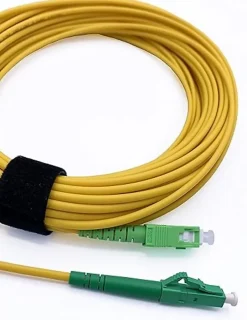 Elfcam - 0.5m Câble à Fibre Optique SC/APC à LC/APC Monomode Simplex 9/125um OS2 Jarretière Optique LSZH Jaune^Elfcam-shop Clearance