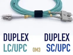 Elfcam - 100m Câble à Fibre Optique OM3 SC/UPC à LC/UPC Multimode Duplex 50/125um LSZH-Elfcam-shop Outlet