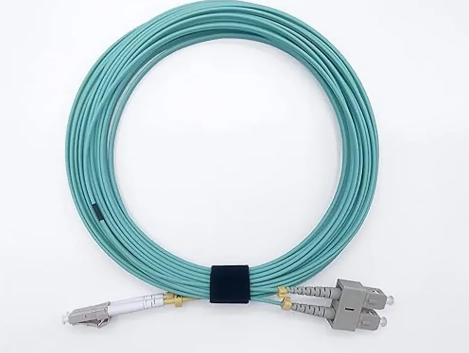 Elfcam - 100m Câble à Fibre Optique OM3 SC/UPC à LC/UPC Multimode Duplex 50/125um LSZH-Elfcam-shop Outlet