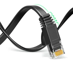 Elfcam - 20m Câble Ethernet RJ45 Cat7 Flat Noir, 10Gbps 600MHz, Cuivre, SFTP, Anti-Bruit, PC, Modem, Routeur^Elfcam-shop Hot