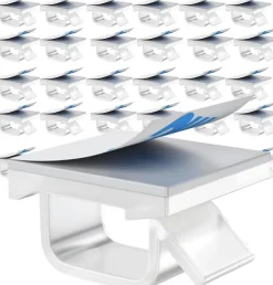 Elfcam - 30x Clips Câble Adhésif Ethernet, Blanc 8.0mm, Maison/Bureau, Attache Fil (Lot de 30)^Elfcam-shop Clearance