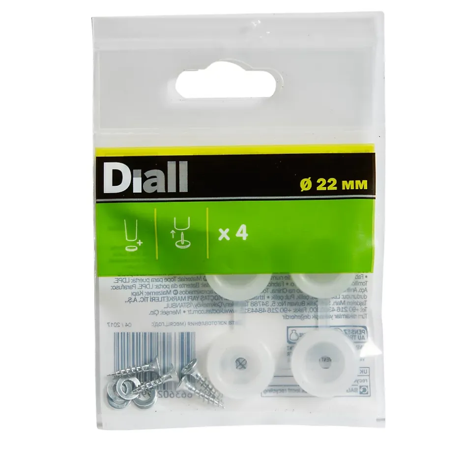 Embout en plastique 22 mm x 4, transparent-Diall