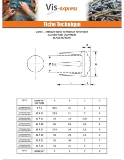 Embout rond envellopant caoutchouc vulcanisé Noir Pour Tube 16 à 17 - 10 pièces^Vis Express Sale