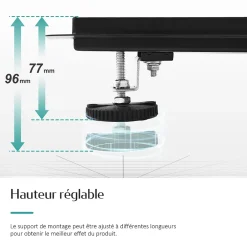 Caniveau de Douche 60 cm, Acier Inoxydable, Siphon de Sol 2 en 1 avec Filtre à Cheveux, Finition Noire^EMKE Hot