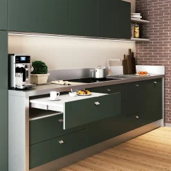 Emuca Coulisses de table télescopique Shot, Aluminium, Inox anodisé- Outlet