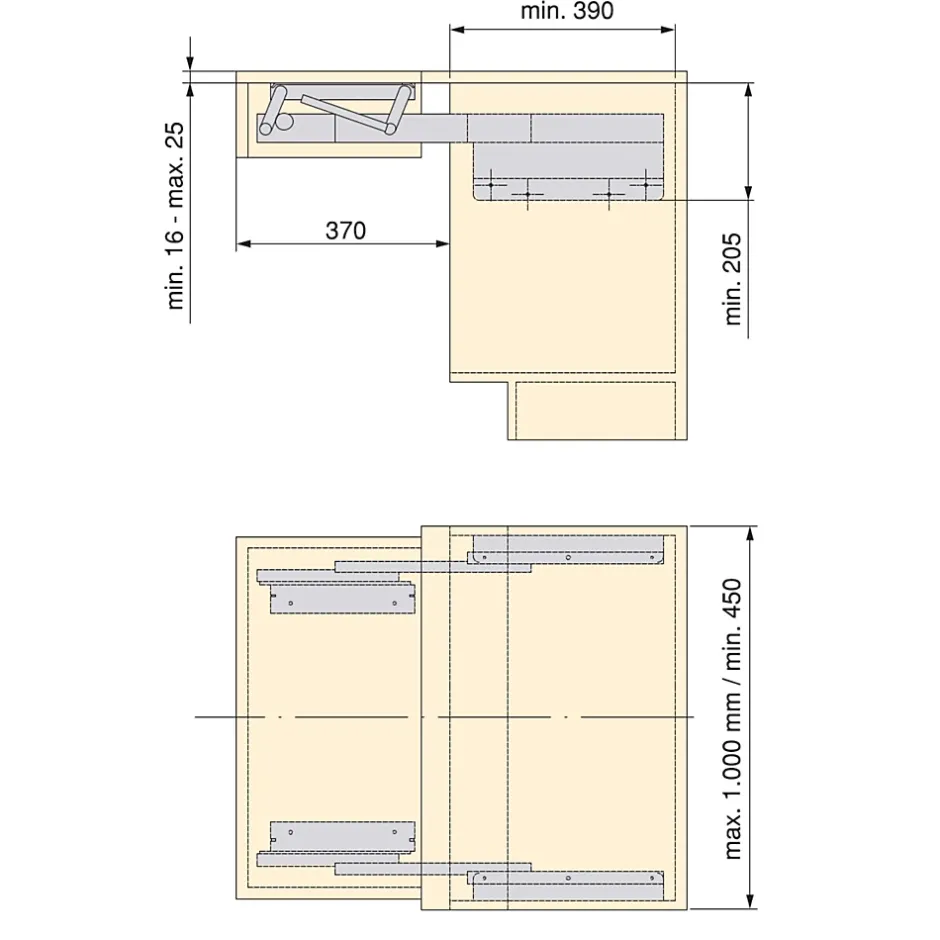 Emuca Coulisses pour table extensible et relevable Oplà Folding+39, Aluminium, Acier inox anodisé- Best