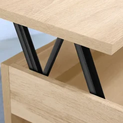 Ensemble de mécanismes de levage pour tables basses, permette elevare la mesa 192mm, Acier, Peint en noir-Emuca Best