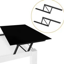 Ensemble de mécanismes de levage pour tables basses, permette elevare la mesa 192mm, Acier, Peint en noir-Emuca Best