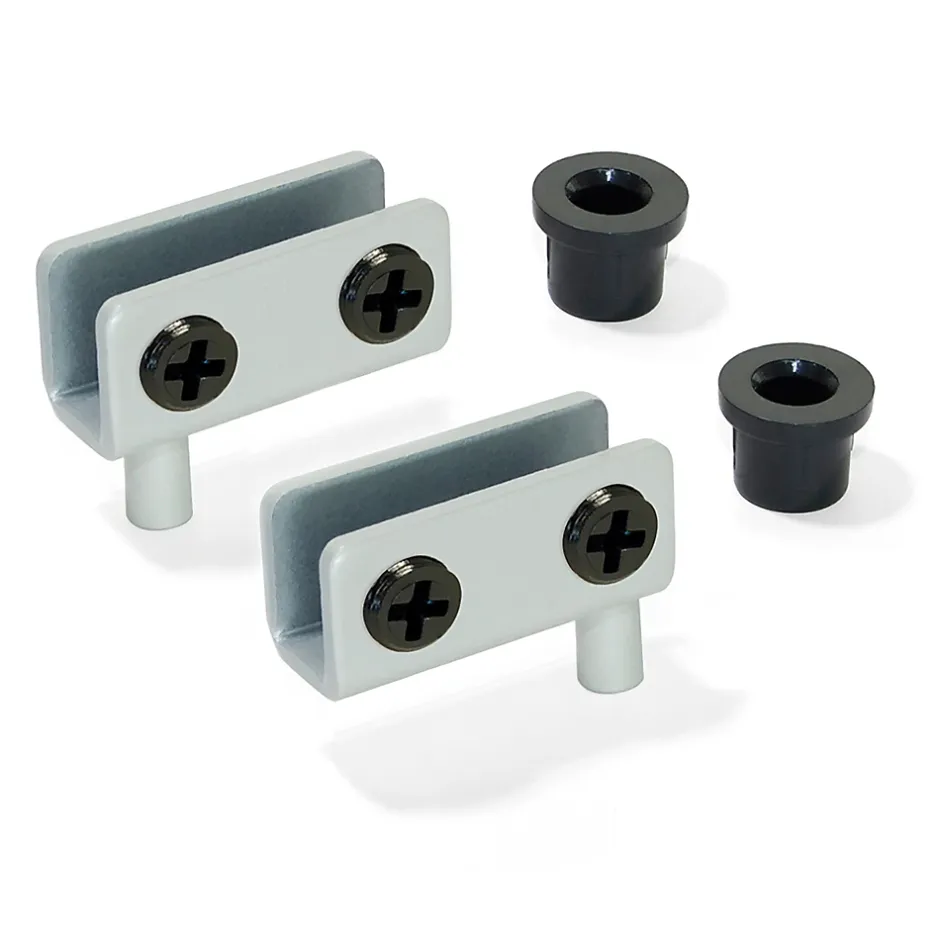 Jeu de charnières intérieures pour porte Verre, épaisseur 4-6mm, Acier, Gris métallisé-Emuca Sale