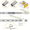 Emuca Jeu de coulisses à billes pour tiroir à sortie totale, hauteur 45mm, longueur 500mm, Acier, Zingué^ Discount