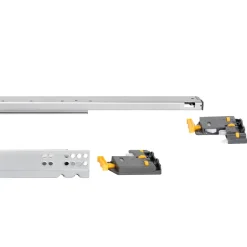 Emuca Jeu de coulisses invisibles pour tiroir Silver, à sortie totale, avec fermeture amortie et loqueteau, profondeur 340mm,-