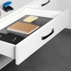 Emuca Jeu de coulisses invisibles pour tiroir Silver, à sortie totale, avec fermeture amortie et loqueteau, profondeur 340mm,-