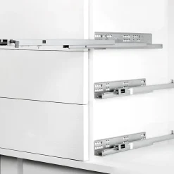 Emuca Jeu de coulisses invisibles Silver, coulisse à sortie totale, push, profondeur 400mm, Acier, Zingué- Outlet