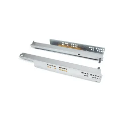 Emuca Jeu de coulisses invisibles Silver, coulisse à sortie totale, push, profondeur 450mm, Acier, Zingué^ New