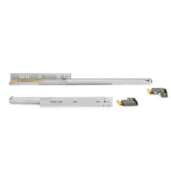 Emuca Jeu de coulisses invisibles pour tiroir Silver, à sortie totale, avec fermeture amortie et loqueteau, profondeur 290mm,- Discount