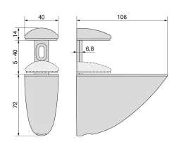 Jeu de supports pour tablette en bois ou en verre Pelicano, Plastique et Zamak, Peint en aluminium^Emuca Sale