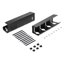 Lot de 2 Chemin de câbles sous le bureau, Longueur 430 mm, Acier, Peint en noir-Emuca