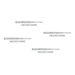 Emuca Lot de 4 jeux de Coulisses de tiroir sur roulement à billes pour charges lourdes, sortie totale, hauteur 51mm, profondeur- Best