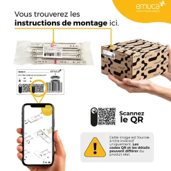 Emuca Lot de 5 jeux de Coulisses pour tiroirs, roulement à billes, hauteur 45mm, profondeur 500mm, sortie totale, Noir^ Sale