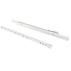 Emuca Lot de 5 jeux de coulisses de tiroir T30, fermeture à glissière, longueur 350mm, coulisse à sortie partielle, Acier, Blanc- New