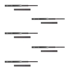 Emuca Lot de 5 jeux de Coulisses pour tiroirs, roulement à billes, hauteur 45mm, profondeur 450mm, sortie totale, Noir^ New