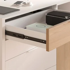 Emuca Lot de 5 jeux de Coulisses pour tiroirs, roulement à billes, hauteur 45mm, profondeur 450mm, sortie totale, Noir^ New