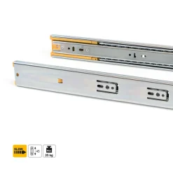 Emuca Lot de 5 jeux de Coulisses de tiroirs, roulement à billes, hauteur 45mm, profondeur 550mm, sortie totale, fermeture amortie,- Outlet