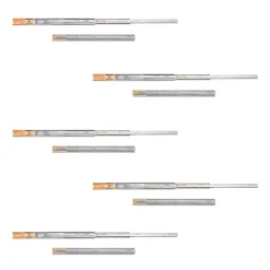 Emuca Lot de 5 jeux de Coulisses de tiroirs, roulement à billes, hauteur 45mm, profondeur 550mm, sortie totale, fermeture amortie,- Outlet