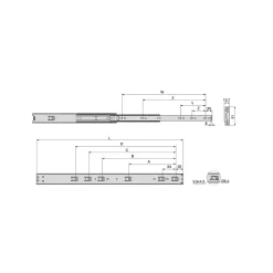 Emuca Lot de 2 jeux de coulisses de tiroir sur roulement à billes pour charges lourdes, sortie totale, hauteur 51mm, profondeur^ Sale