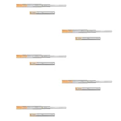 Emuca Lot de 5 jeux de coulisses de tiroirs, roulement à billes, hauteur 45mm, profondeur 350mm, sortie totale, fermeture amortie,- Discount
