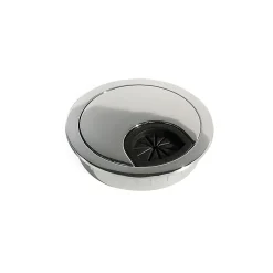 Lot de 8 passe-câbles circulaires, diamètre 60mm, à encastré Zamak, Chromé-Emuca Discount