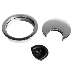 Lot de 8 passe-câbles circulaires, diamètre 60mm, à encastré Zamak, Chromé-Emuca Discount