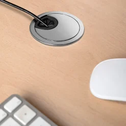 Lot de 8 passe-câbles circulaires, diamètre 60mm, à encastré Zamak, Chromé-Emuca Discount