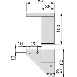 Lot de 4 pieds pour meuble Alumix 1, hauteur 100mm, Plastique, chromé^Emuca Hot